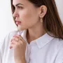 Серьги Пантеры в желтом золоте (фианиты) с07471 Оникс