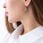 Золоті сережки з блакитним кварцом і фіанітами.
