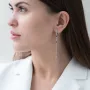 Золоті сережки-підвіски з фіанітами.