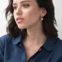 Золоті сережки (культ. пр. перли) с05190 Онікс