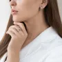 Золоті сережки-підвіски з фіанітами.