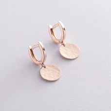 Серьги Солнечные зайчики в красном золоте с06749 Оникс