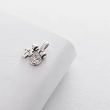 Серебряная подвеска с Божьей Матерью чернение 132883 Оникс 1.5 г