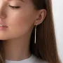 Сережки у жовтому золоті на англійській застібці с07083 Онікс