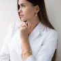 Серьги Пантера в желтом золоте (фианиты) с04988 Оникс