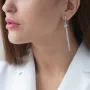 Серьги Клевер в белом золоте с07211 Оникс