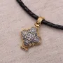 Серебряный мощевик с позолотой 132355 Оникс