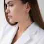 Серьги - кольца в белом золоте (5.4 см) с07149 Оникс