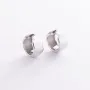 Серьги - кольца в белом золоте с07049 Оникс