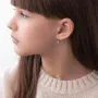 Золоті сережки-підвіски з фіанітами.