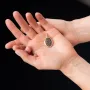 Золотий кулон для фотографії Квіти (чорніння) п03451 Онікс