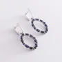 Серебряные серьги с сапфирами 2378/1р-HSPH Оникс