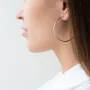 Серьги - кольца в желтом золоте (4.6 см) с07189 Оникс