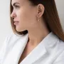 Золоті сережки-підвіски з фіанітами.