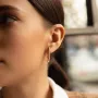 Золоті сережки-підвіски з фіанітами.
