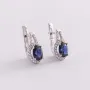 Серебряные серьги с сапфирами и фианитами 2935/9р-HSPH Оникс