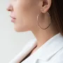 Серьги - кольца в красном золоте 5.4 см с01881 Оникс 4.83 г