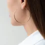 Серьги - кольца в красном золоте 5.4 см с01881 Оникс 4.83 г