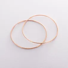 Серьги - кольца в красном золоте 5.4 см с01881 Оникс 4.83 г