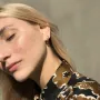 Серьги-кольца в красном золоте с06458 Оникс