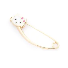 Золота шпилька Hello Kitty (емаль) зак00260 Онікс