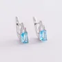 Срібні сережки (фіаніти, кварц) 2094/1р-QSWB Онікс