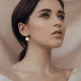 Серьги Монетки из белого золота с06395 Оникс
