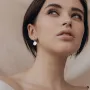 Серьги Монетки из белого золота с06395 Оникс