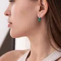 Серебряные серьги (фианиты, агат) 2910/9р-GRAG Оникс