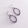 Серебряные серьги с аметистами 2378/1р-AMET Оникс