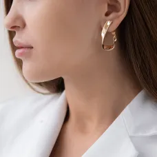 Серьги на английской застежке (желтое золото) с07131 Оникс