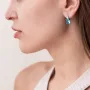 Серебряные серьги (фианиты, кварц) 2910/9р-QSWB Оникс