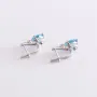 Серебряные серьги (фианиты, кварц) 2910/9р-QSWB Оникс