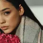 Серьги Гармония в желтом золоте (фианит) с06939 Оникс