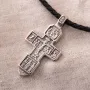 Срібний православний хрест із чорнінням 13087 Онікс