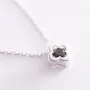 Серебряное колье Клевер (черный фианит) 181059 Оникс 45