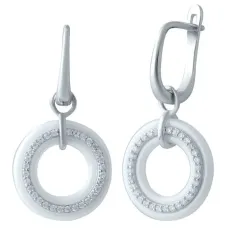 Серебряные серьги SilverBreeze с керамикой (1908877)