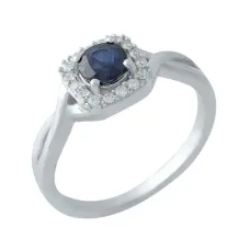 Срібна каблучка SilverBreeze з натуральним сапфіром 0.717ct (1971116) 18 розмір