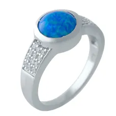 Срібна каблучка SilverBreeze з опалом 0.793ct (2024071) 17 розмір