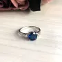 Срібна каблучка SilverBreeze з натуральним топазом Лондон Блю 1.6ct (2024644) 17.5 розмір