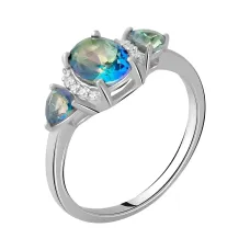 Срібна каблучка SilverBreeze з натуральним містик топазом 0.913ct (2058434) 17 розмір