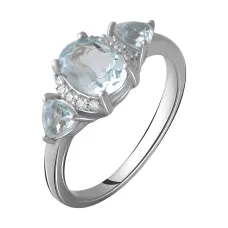 Срібна каблучка SilverBreeze з натуральним топазом 1.75ct (2058991) 18 розмір