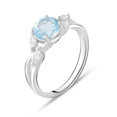 Срібна каблучка SilverBreeze з натуральним топазом 2.025ct (2073529) 17.5 розмір