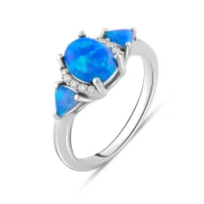 Срібна каблучка SilverBreeze з опалом 0.58ct (2083597) 17.5 розмір