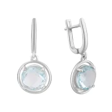 Срібні сережки SilverBreeze з натуральним топазом 8.75ct (2089520) 5.45 г