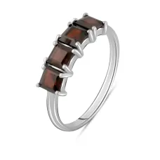 Срібна каблучка SilverBreeze з натуральним гранатом 1.863ct (2090960) 18 розмір