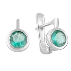 Срібні сережки зі смарагдом nano 1.275ct (2092520)