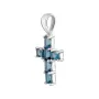 Серебряный крестик SilverBreeze с топазом Лондон Блю 0.45ct (2092551)