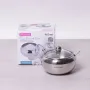Сахарница Kamille 460 мл из нержавеющей стали с ложечкой и стеклянной крышкой КМ-7002