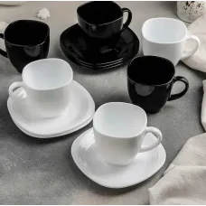Набір чайний Luminarc Carine Black/White 220 мл 12 предметів 2371D LUM
